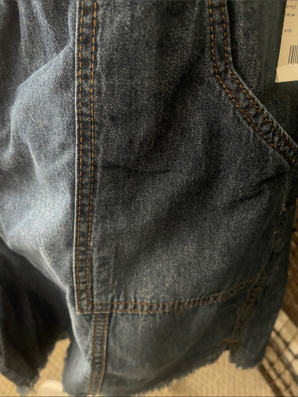 Denim Drawstring Shorts- Blue - Picture 3 of 10